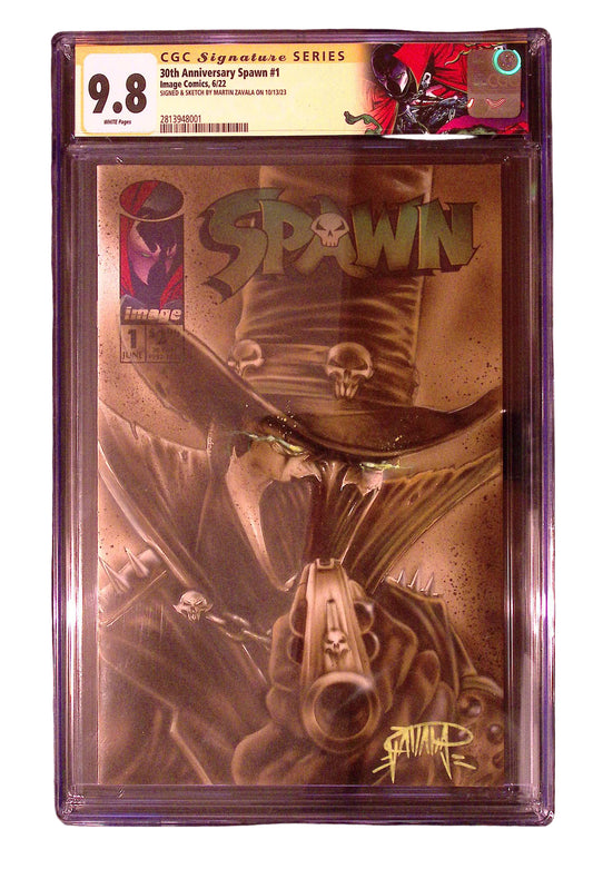 Gunslinger Spawn Sketch by MARTIN ZAVALA on 30th Anniversary Spawn CGC 9.8