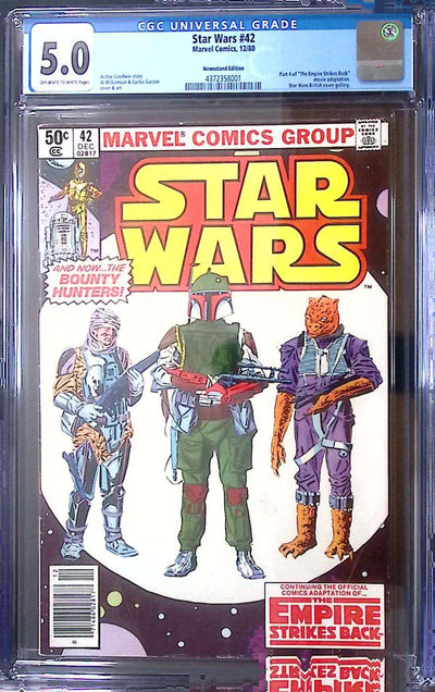 Star Wars #42 Newsstand CGC 5.0 – 1st Appearance of Boba Fett