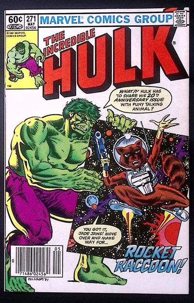 The Incredible Hulk #271 VF/NM Newsstand – 1st Rocket Raccoon Cover