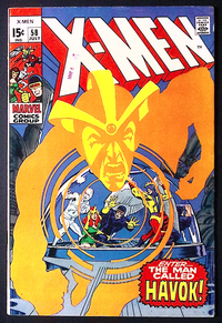 X-Men #58 raw comic estimated FN- first appearance of Havok Alex Summers Neal Adams Marvel Comics 1969 Silver Age key