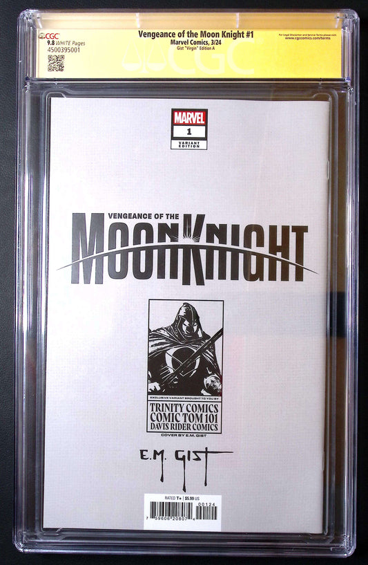 Vengeance of Moon Knight #1 CGC SS 9.8 | EM Gist Megacon Exclusive Virgin 150 CGC Signature Series Comic CGC Graded Comics for Sale in the UK Marvel Comics Redsters Comics