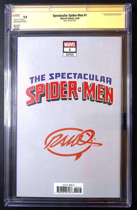 Spectacular Spider-Man #1 CGC SS 9.8 | SDCC Exclusive | Signed Humberto Ramos 145 CGC Signature Series Comic CGC Graded Comics for Sale in the UK Marvel Comics Redsters Comics