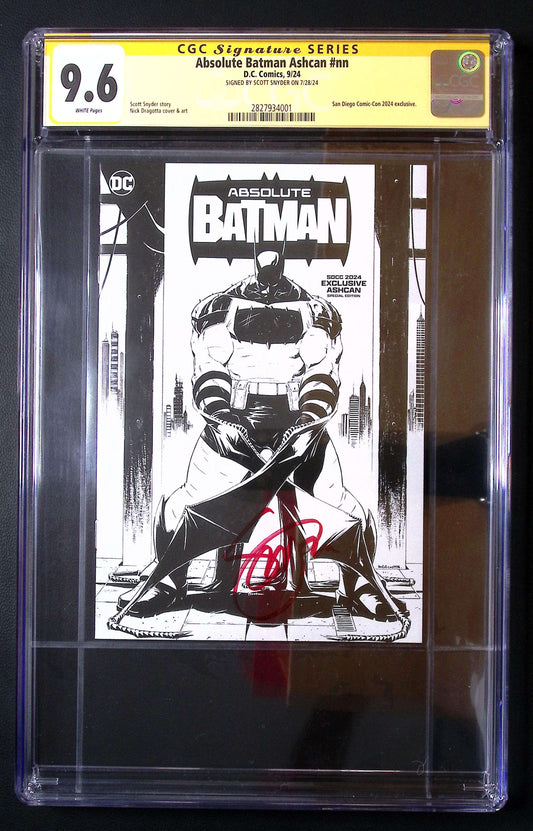 Absolute Batman #1 SDCC Ashcan CBCS 9.6 SS | Signed Snyder & Dragotta 300 CGC Signature Series Comic CGC Graded Comics for Sale in the UK DC Comics Redsters Comics