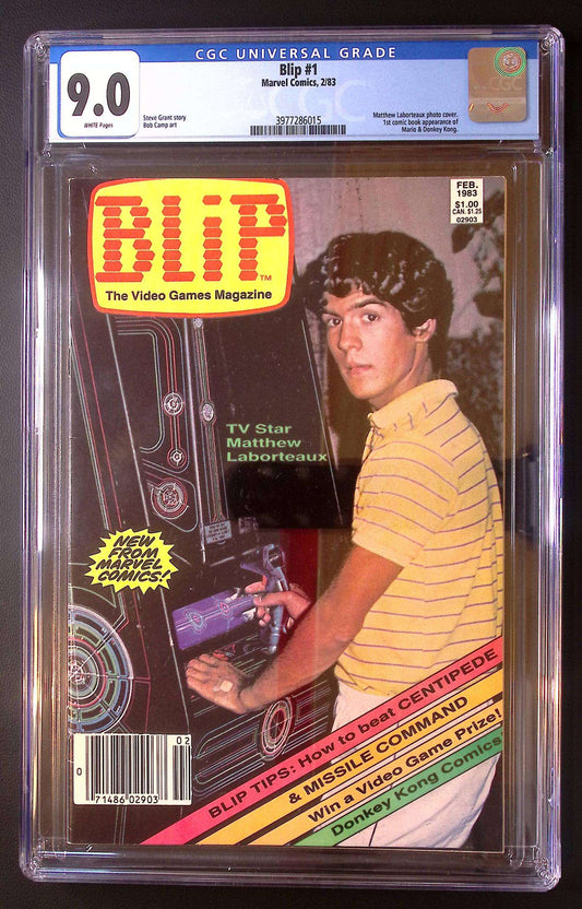 Blip #1 CGC 9.0 Newsstand (1983) – 1st Mario & Donkey Kong in Comics 165 CGC Graded Comic CGC Graded Comics for Sale in the UK Marvel Comics Redsters Comics