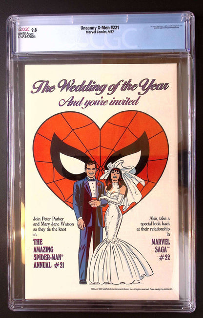 Uncanny X-Men #221 CGC 9.8 – 1st Mister Sinister (1987) 170 CGC Graded Comic CGC Graded Comics for Sale in the UK Marvel Comics Redsters Comics