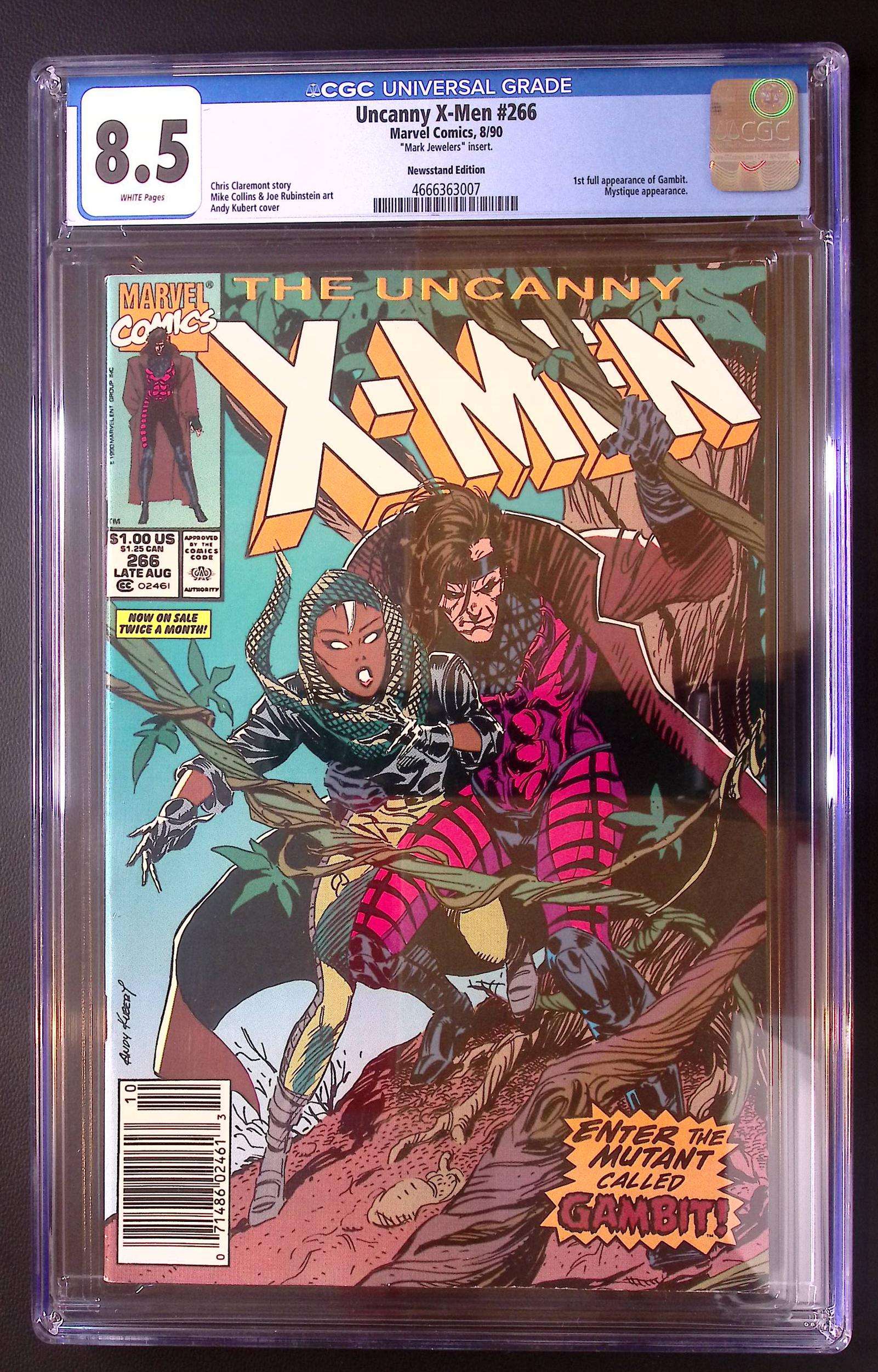Uncanny X-Men #266 CGC 8.5 Mark Jeweler Variant – 1st Gambit