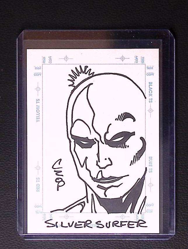 1998 Skybox Marvel Creators Collection Silver Surfer Sketchagraph – John Czop Original Art 210 Sketch card Graded Comic Cards UK | PSA 10 & CGC Marvel Cards For Sale Marvel Redsters Comics