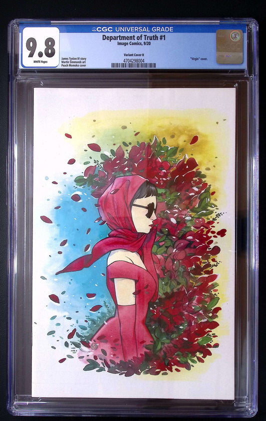 Department of Truth #1 CGC 9.8 Peach Momoko Virgin Variant – Ltd 400 90 CGC Graded Comic CGC Graded Comics UK | Buy Certified CGC Slabbed Comics Image Comics Redsters Comics