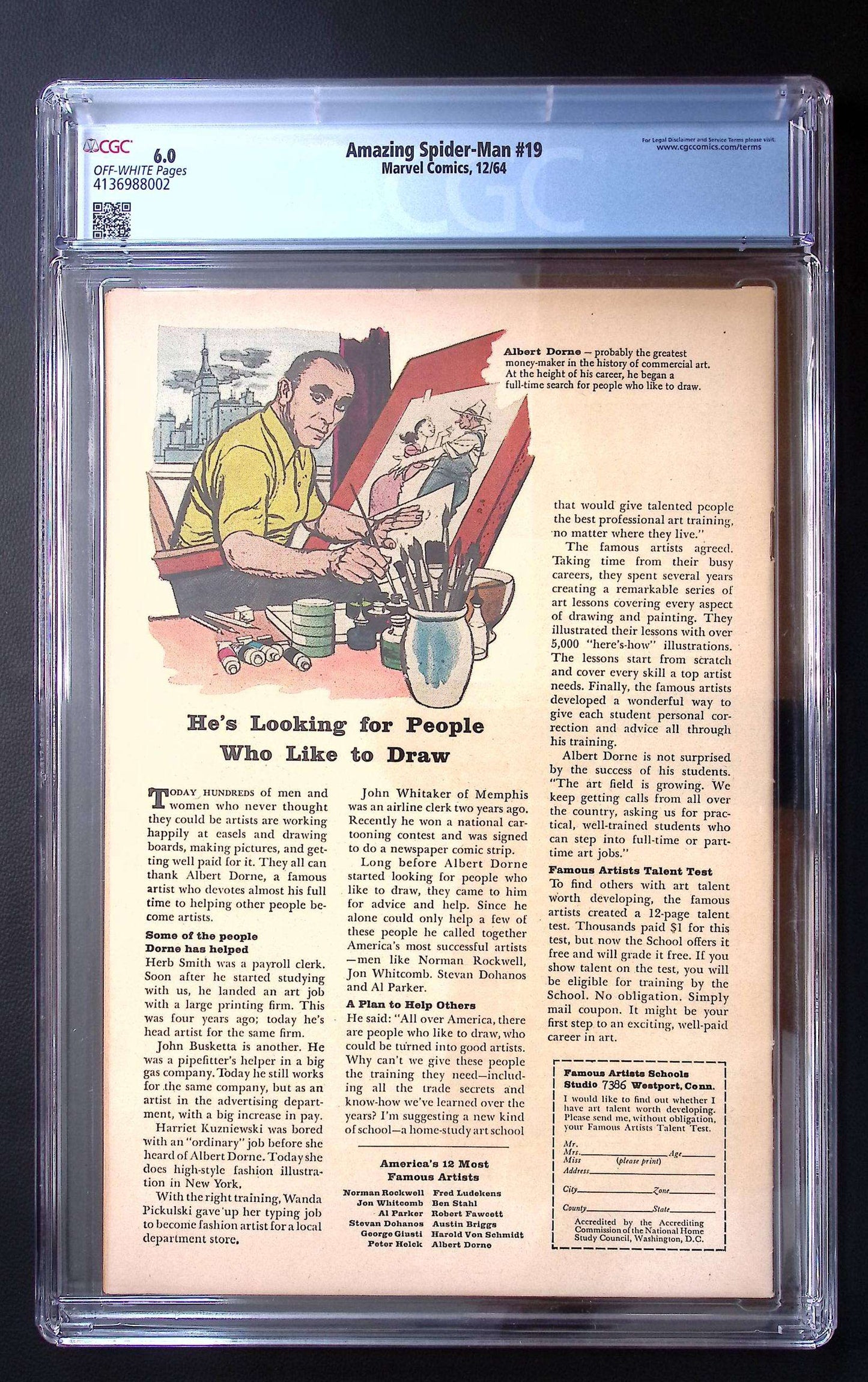 Amazing Spider-Man #19 CGC 6.0 White Pages (1964) Marvel Silver Age Key 355 CGC Graded Comic CGC Graded Comics UK | Buy Certified CGC Slabbed Comics Marvel Comics Redsters Comics