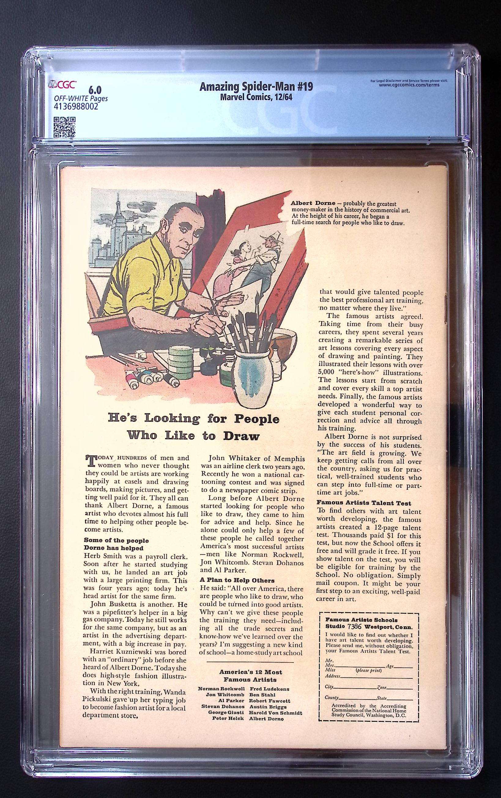 Amazing Spider-Man #19 CGC 6.0 White Pages (1964) Marvel Silver Age Key 355 CGC Graded Comic CGC Graded Comics UK | Buy Certified CGC Slabbed Comics Marvel Comics Redsters Comics