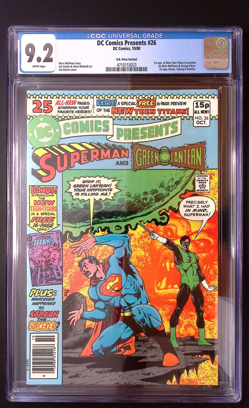 DC Comics Presents #26 CGC 9.2 – UK Price Variant | 1st Appearance of the New Teen Titans