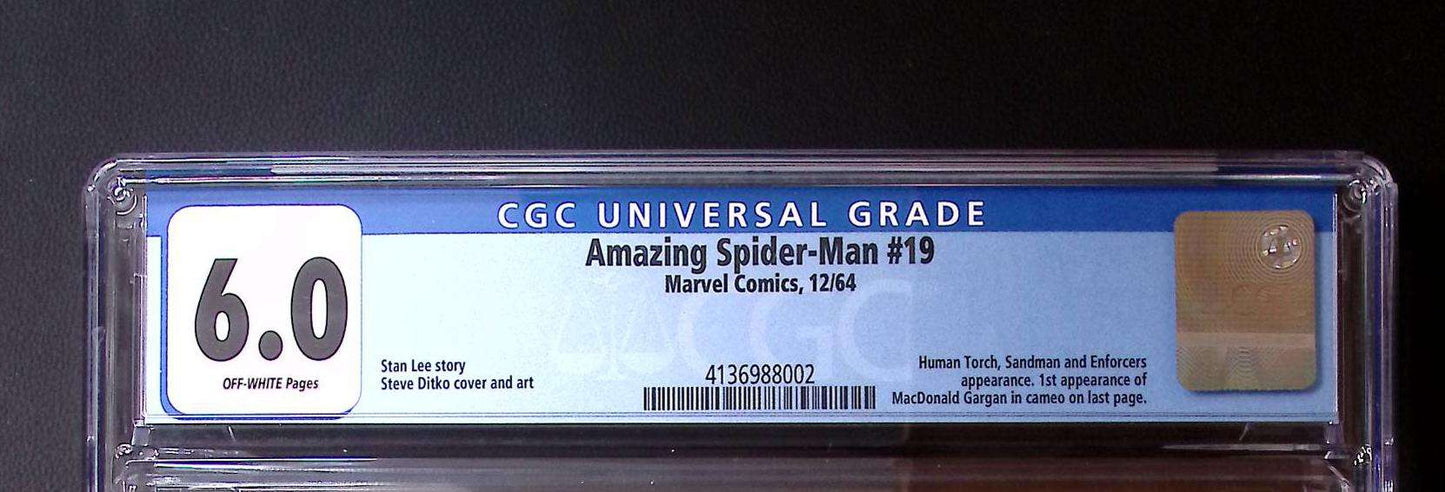 Amazing Spider-Man #19 CGC 6.0 White Pages (1964) Marvel Silver Age Key 355 CGC Graded Comic CGC Graded Comics UK | Buy Certified CGC Slabbed Comics Marvel Comics Redsters Comics