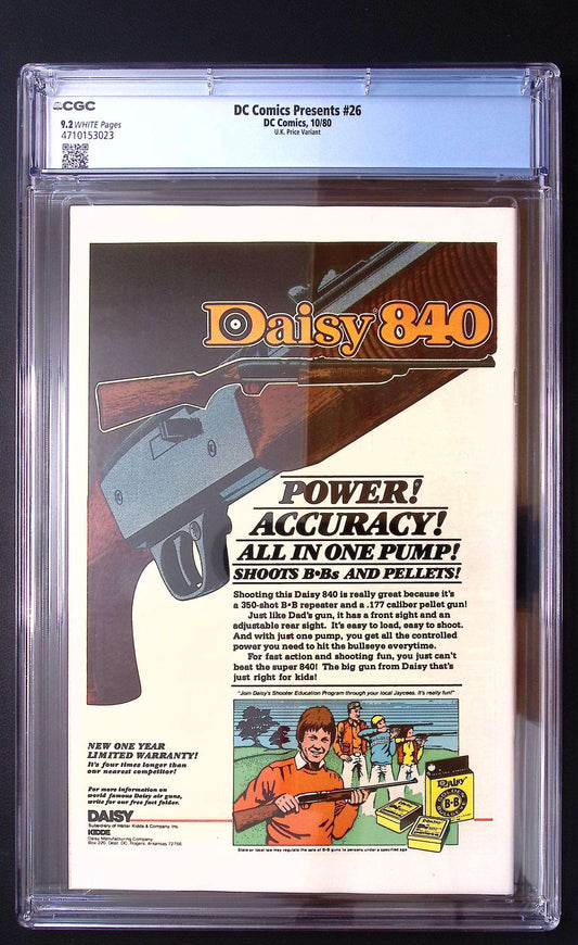 DC Comics Presents #26 CGC 9.2 – UK Price Variant | 1st Appearance of the New Teen Titans 140 CGC Graded Comic CGC Graded Comics UK | Buy Certified CGC Slabbed Comics DC Comics Redsters Comics