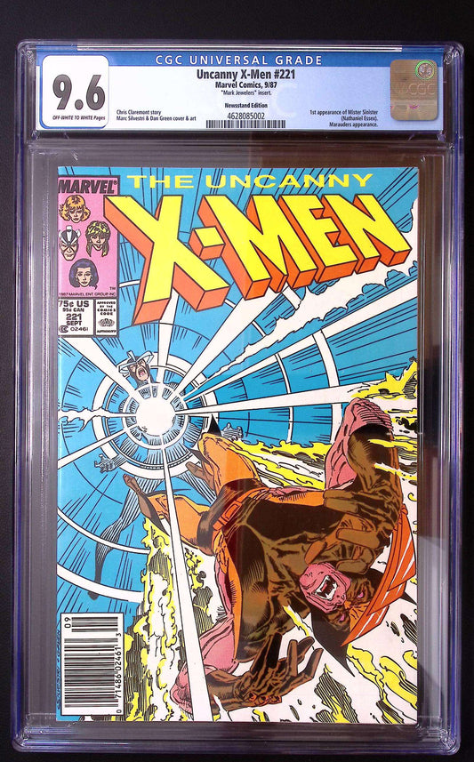 The Uncanny X-Men #221 CGC 9.6 – Mark Jewellers Insert | Newsstand | 1st Mister Sinister 650 CGC Graded Comic CGC Graded Comics UK | Buy Certified CGC Slabbed Comics Marvel Comics Redsters Comics