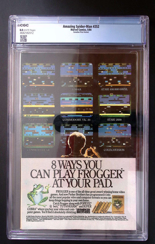 Amazing Spider-Man #252 CGC 8.0 (1984) 1st Black Costume Canadian Newsstand Variant 160 CGC Graded Comic CGC Graded Comics UK | Buy Certified CGC Slabbed Comics Marvel Comics Redsters Comics