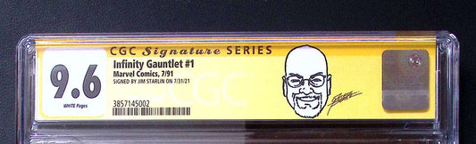 Infinity Gauntlet #1 CGC 9.6 Signed Jim Starlin – Marvel Comics 1991 225 CGC Signature Series Comic CGC Graded Comics UK | Buy Certified CGC Slabbed Comics Marvel Redsters Comics