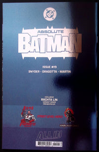 Absolute Batman #19 Rachta Lin exclusive spot foil back cover