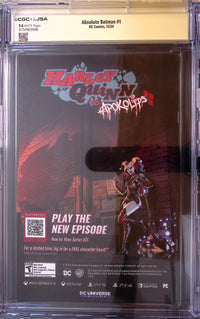 Absolute Batman #1 CGC 9.8 White Pages slab back with certification 4750963008