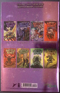 Invincible Universe Battle Beast #9 back cover showing the issue variant cover gallery and barcode