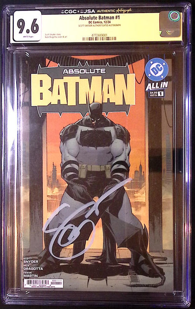 Absolute Batman #1 – Scott Snyder JSA Authenticated Autograph – CGC 9.6 – DC 2024