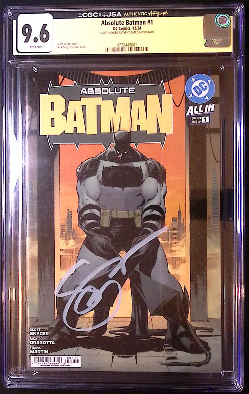 Absolute Batman #1 – Scott Snyder JSA Authenticated Autograph – CGC 9.6 – DC 2024