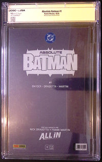 Absolute Batman #1 – Panini Mexico Acetate Edition Scott Snyder Signed – CGC 9.2