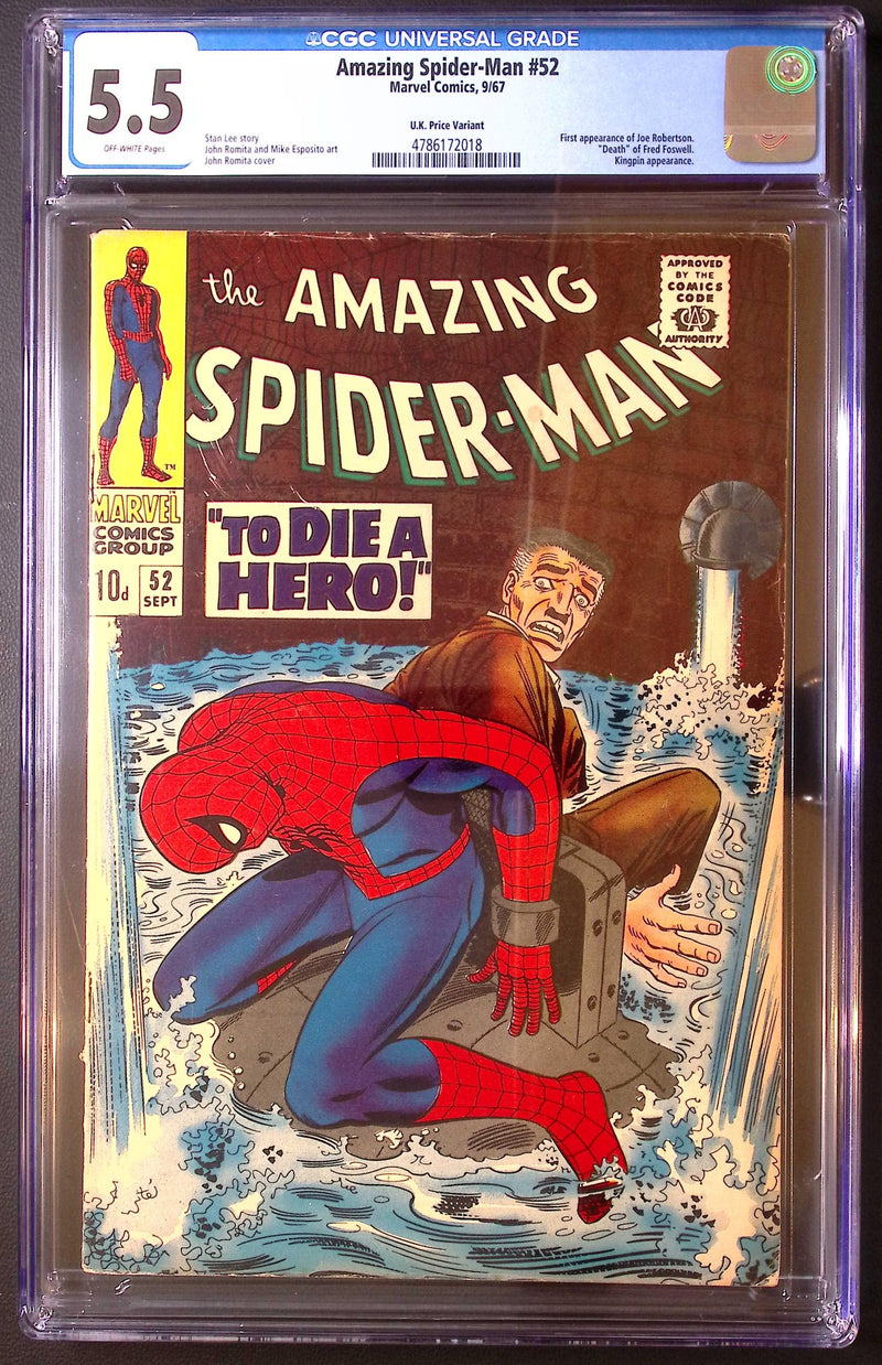 Amazing Spider-Man #52 (1967) – UK Price Variant – CGC 5.5