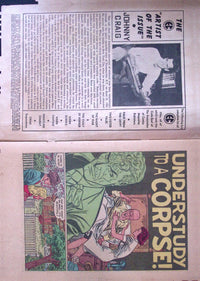 Crime SuspenStories #9 1952 interior story page and Johnny Craig artist feature
