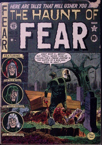 The Haunt of Fear #5 (1951), raw 1.8 GD-, Johnny Craig graveyard front cover showing wear and upper-right paper loss