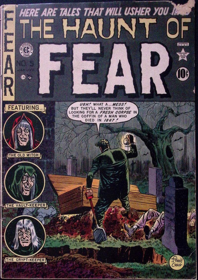 The Haunt of Fear #5 – Johnny Craig Graveyard Cover – 1.8 GD- (1951)