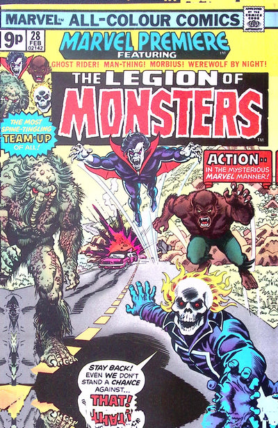 Marvel Premiere #28 – 1st Legion of Monsters – UK Price Variant – 5.5 FN- (1976)