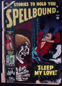 Spellbound #18 December 1953 Bill Everett strangulation cover, actual raw 1.8 GD- copy